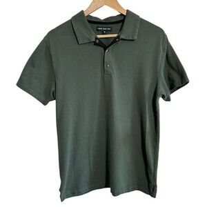 Linus Tech Tips Polo Shirt Mens M Green Snap Pique Short Sleeve Stretch